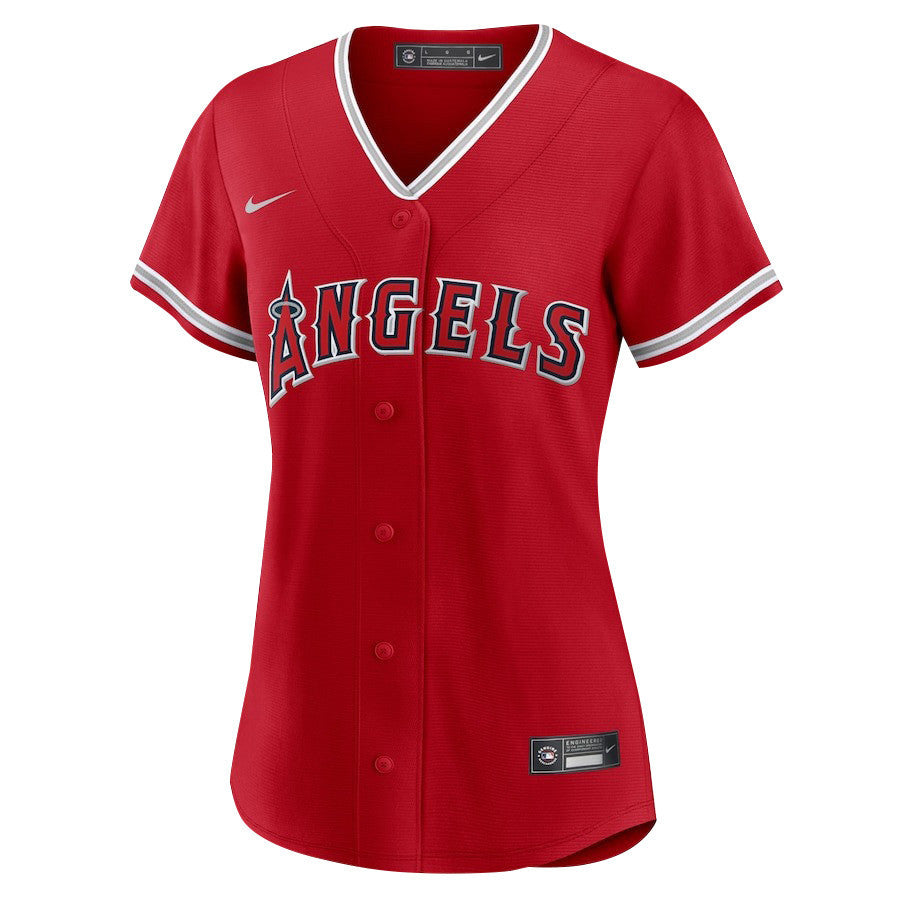 Shohei Ohtani 17 Los Angeles Angels Signed MVP 2023 Alternate Player Women Jersey - Red