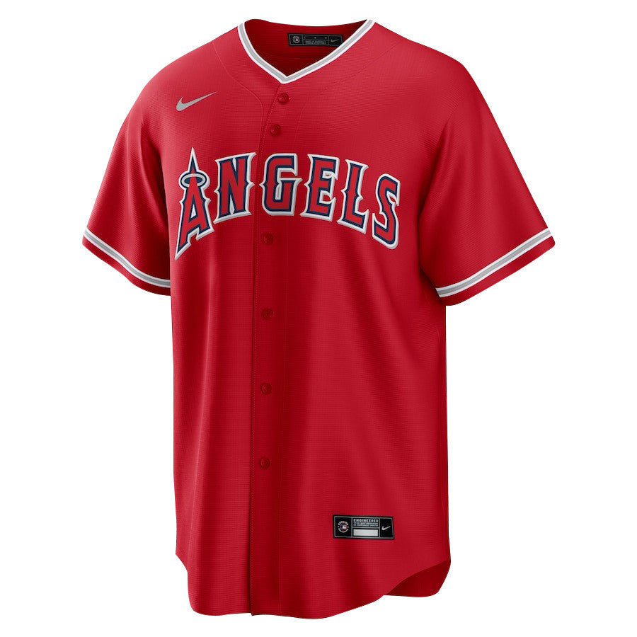 Shohei Ohtani 17 Los Angeles Angels Signed Number 2023 Alternate Player Men Jersey - Red