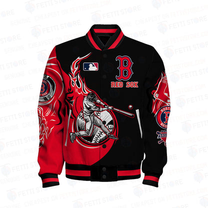 Boston Red Sox Major League Baseball AOP Varsity Jacket - All-Over-Printed Jacket