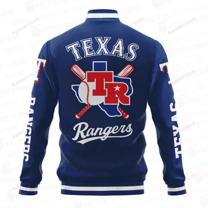 Texas Rangers Baseball Maps Pattern AOP Varsity Jacket SH1 - All-Over-Printed Jacket