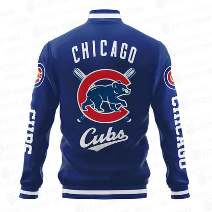 Chicago Cubs Baseball Traditional Pattern AOP Varsity Jacket SH1 - All-Over-Printed Jacket
