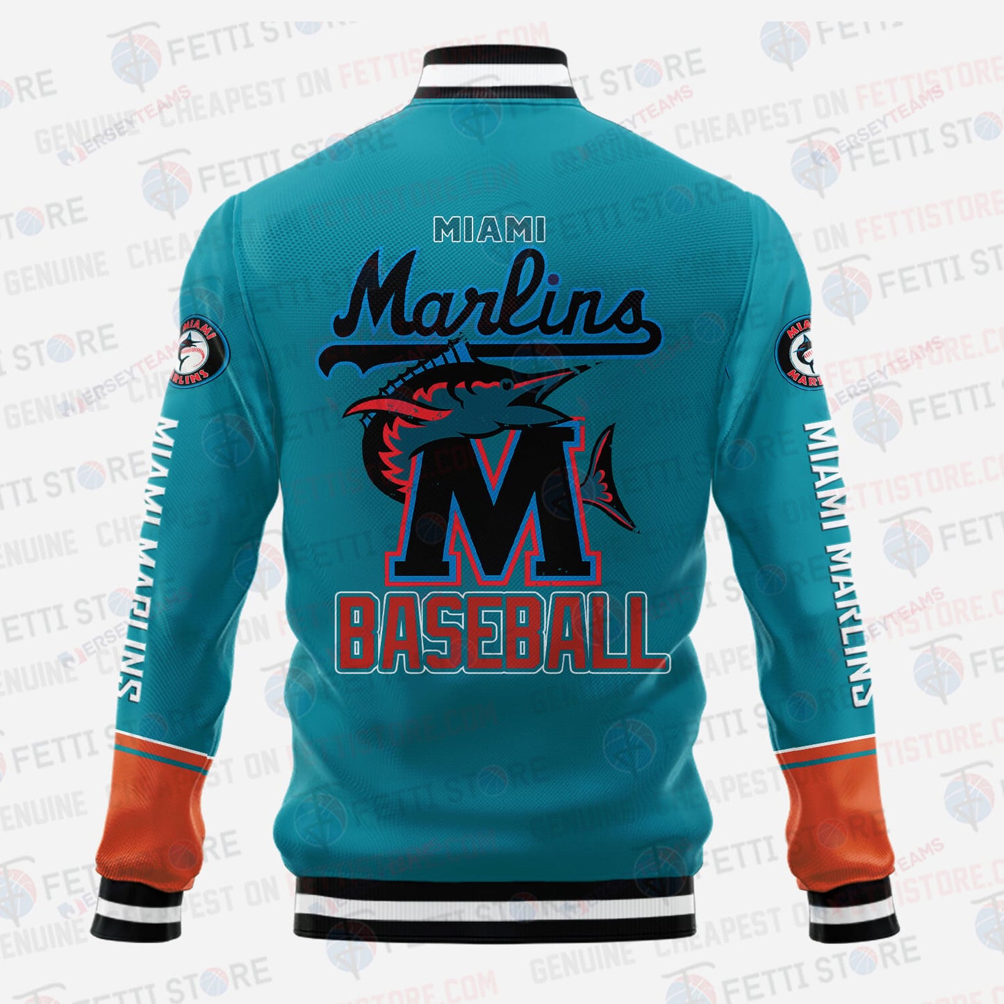 Miami Marlins - Major League Baseball AOP Varsity Jacket V5 - All-Over-Printed Jacket