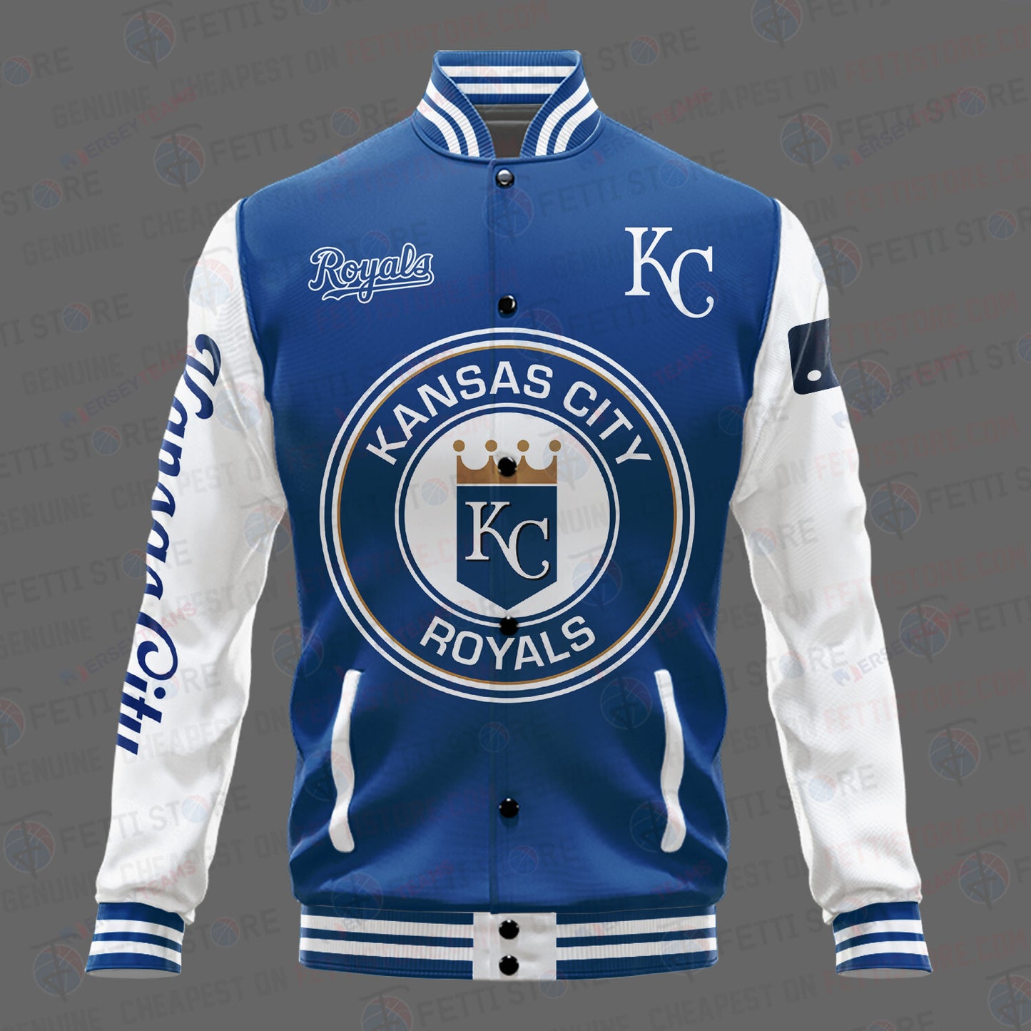 Kansas City Royals Major League Baseball AOP Varsity Jacket STM - All-Over-Printed Jacket