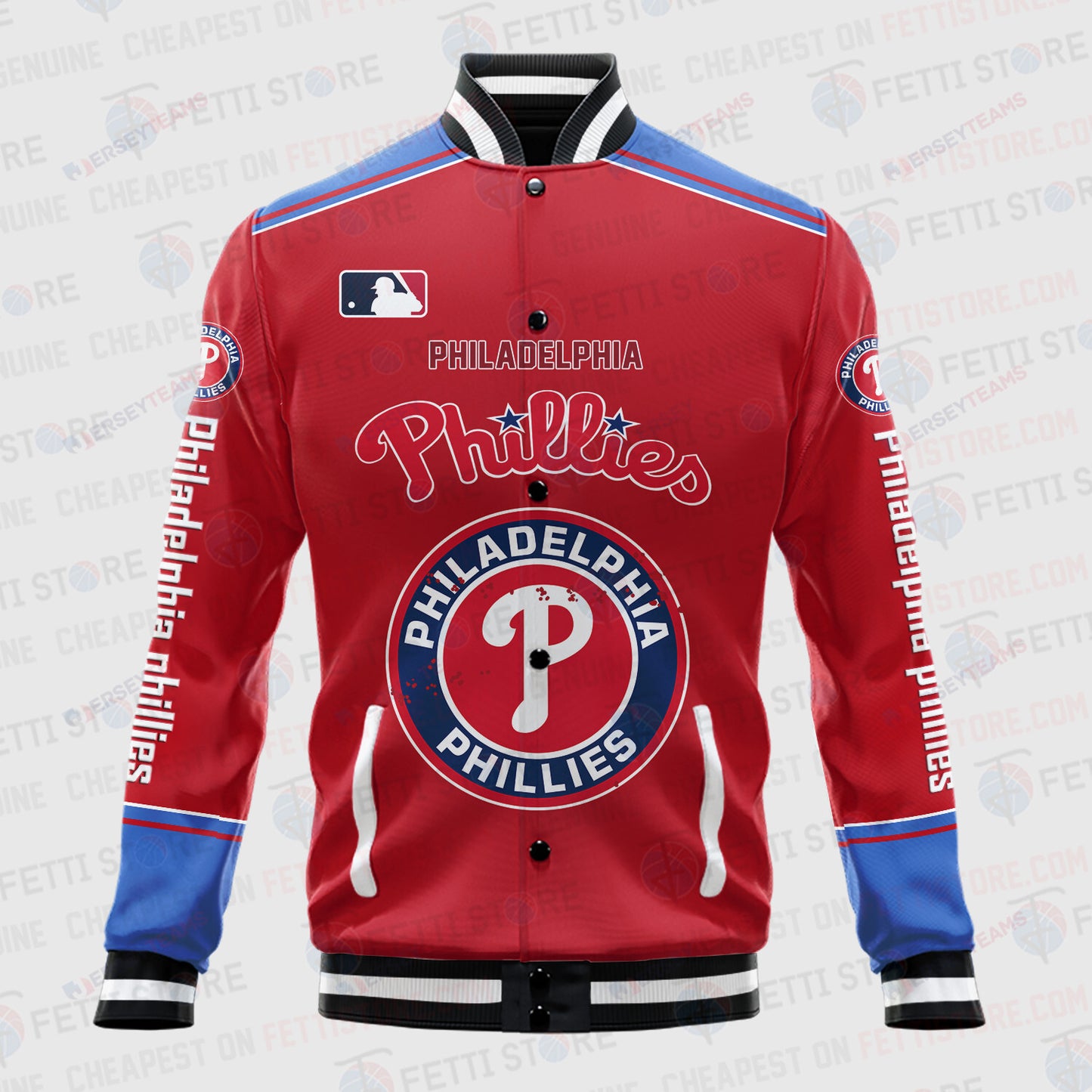 Philadelphia Phillies - Major League Baseball AOP Varsity Jacket V5 - All-Over-Printed Jacket