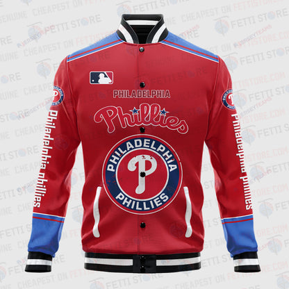 Philadelphia Phillies - Major League Baseball AOP Varsity Jacket V5 - All-Over-Printed Jacket