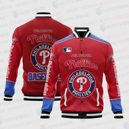 Philadelphia Phillies - Major League Baseball AOP Varsity Jacket V5 - All-Over-Printed Jacket