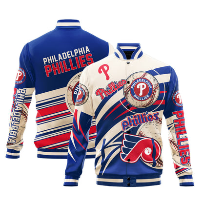 Philadelphia Phillies - Major League Baseball AOP Varsity Jacket V9 - All-Over-Printed Jacket