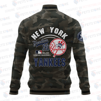 New York Yankees Major League Baseball Camo AOP Varsity Jacket STM - All-Over-Printed Jacket