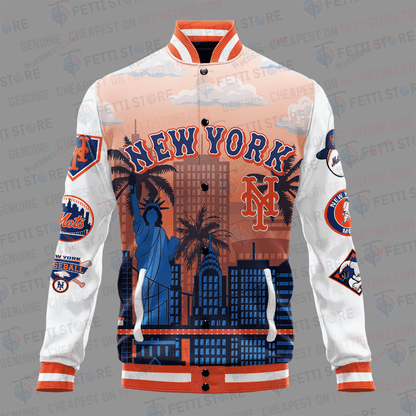 New York Mets Major League Baseball AOP Varsity Jacket STM - All-Over-Printed Jacket