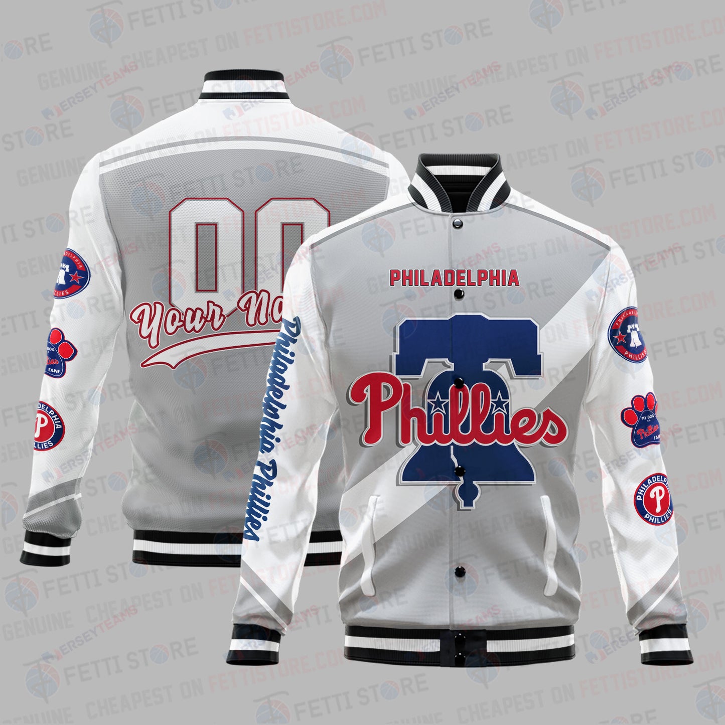 Philadelphia Phillies Major League Baseball AOP Varsity Jacket SH1 V2 - All-Over-Printed Jacket
