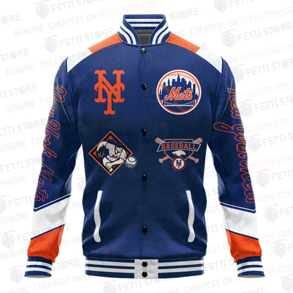 New York Mets American League Baseball Varsity Jacket SH1 V2 - All-Over-Printed Jacket