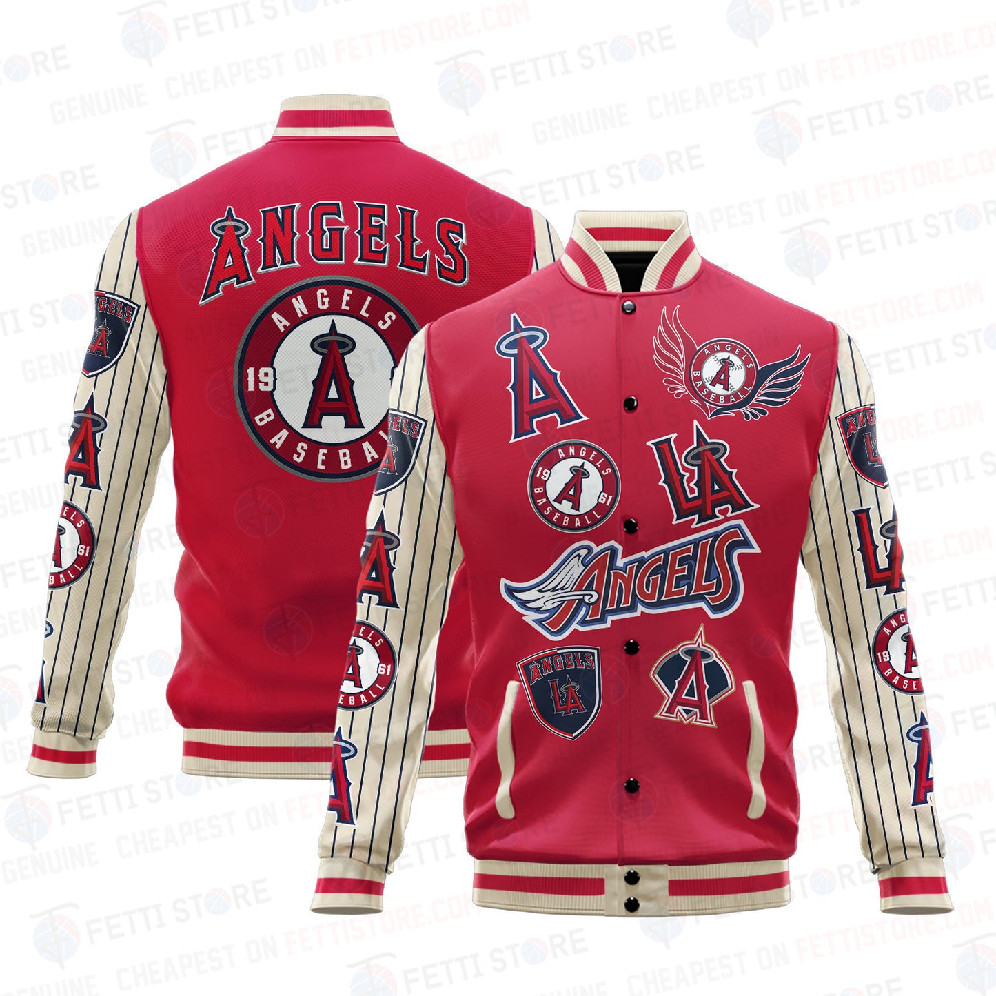Los Angeles Angels - Major League Baseball AOP Varsity Jacket V6 - All-Over-Printed Jacket