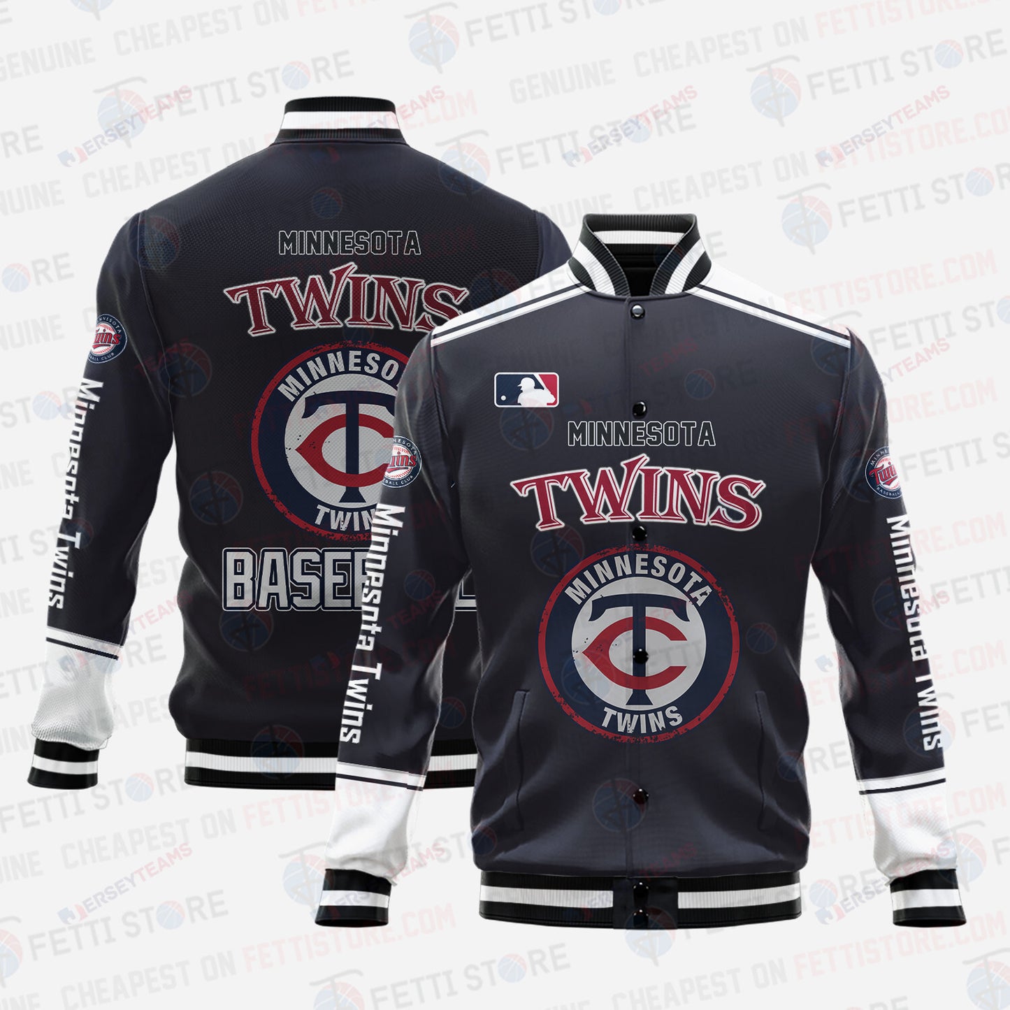 Minnesota Twins - Major League Baseball AOP Varsity Jacket V5 - All-Over-Printed Jacket