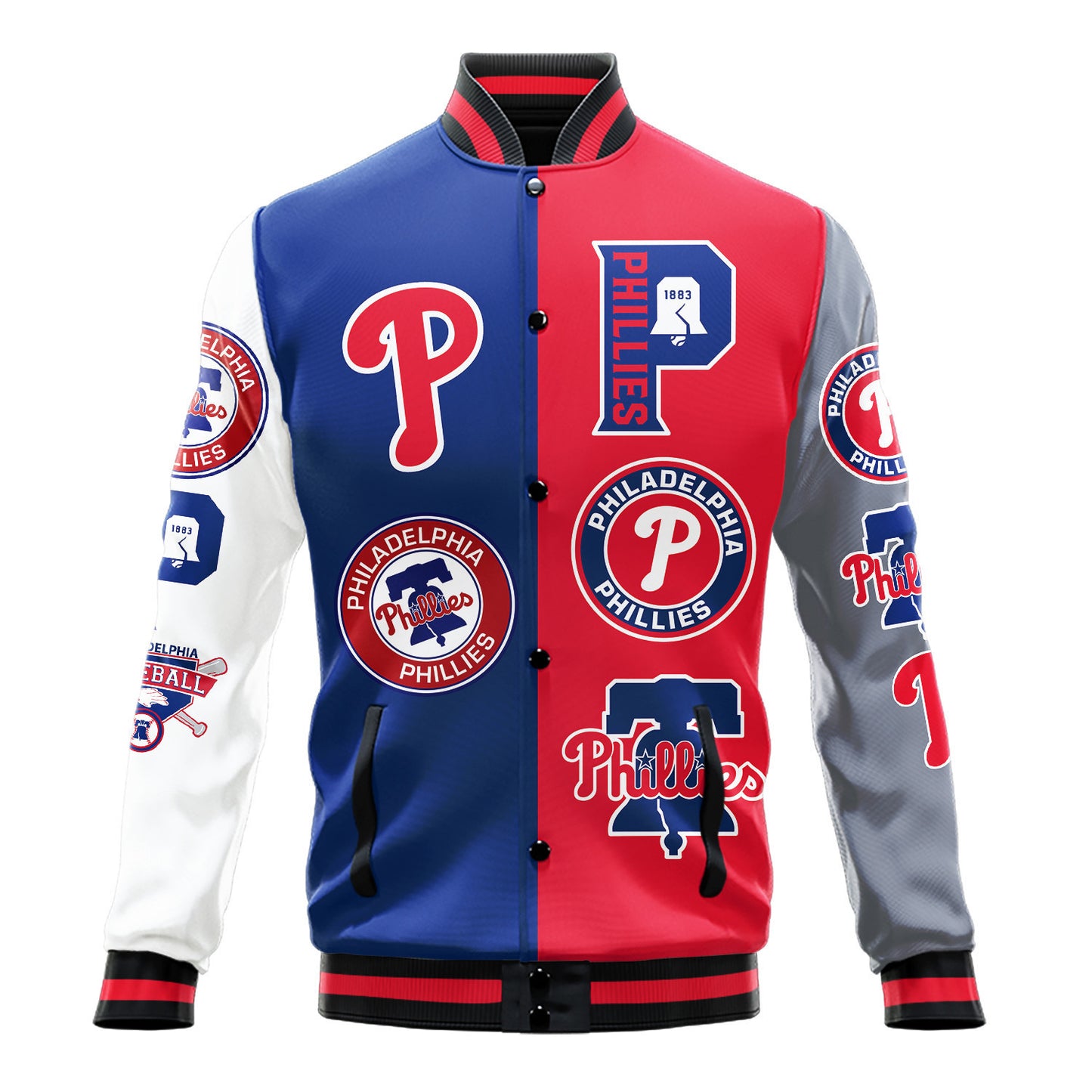 Philadelphia Phillies Major League Baseball Varsity Jacket STM V3 - All-Over-Printed Jacket