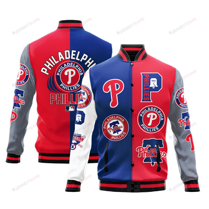 Philadelphia Phillies Major League Baseball Varsity Jacket STM V3 - All-Over-Printed Jacket