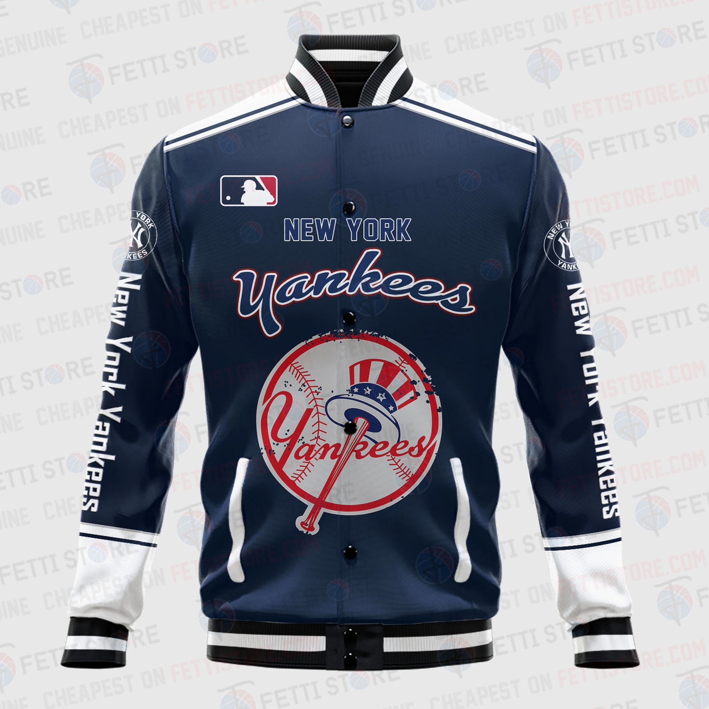 New York Yankees - Major League Baseball AOP Varsity Jacket V5 - All-Over-Printed Jacket