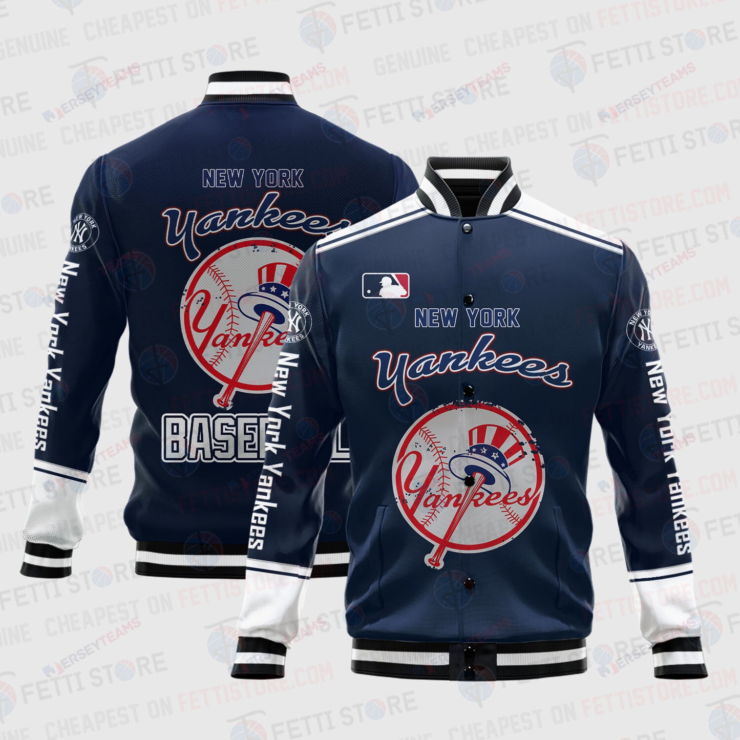 New York Yankees - Major League Baseball AOP Varsity Jacket V5 - All-Over-Printed Jacket