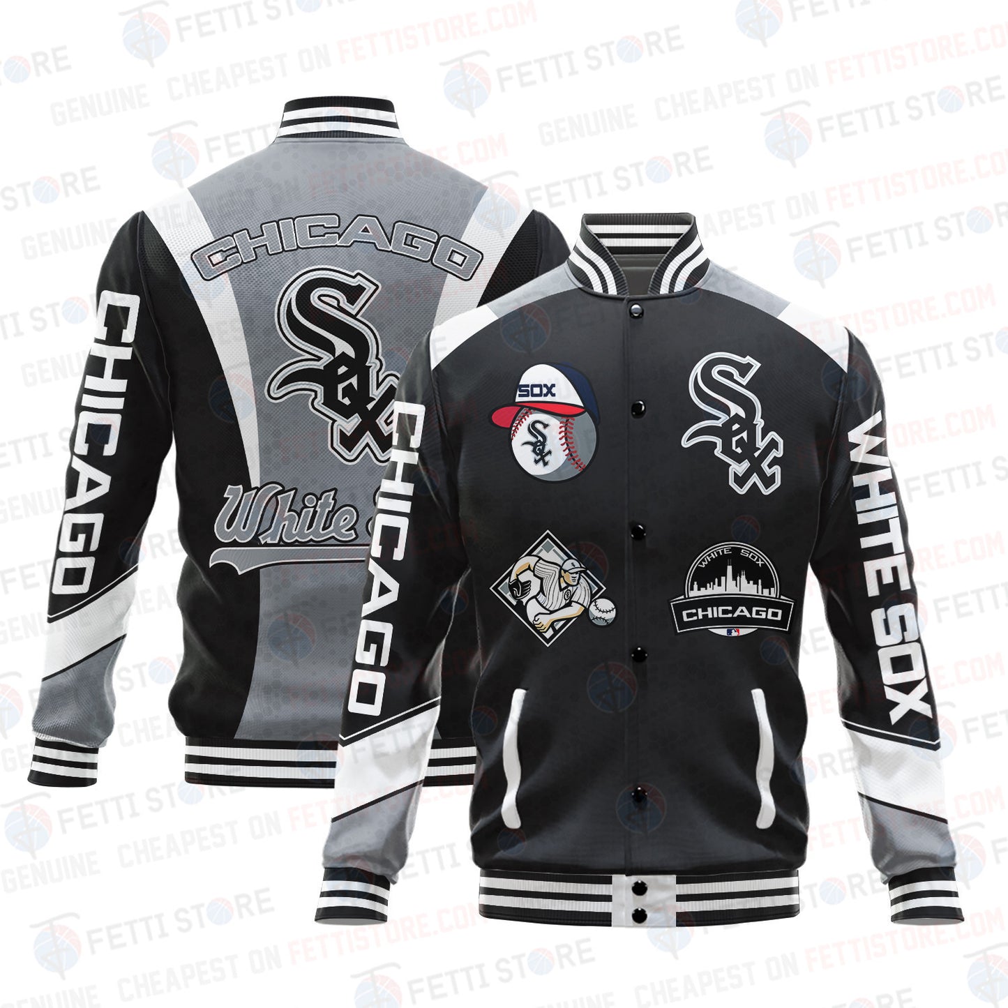 Chicago White Sox American League Baseball Varsity Jacket SH1 V2 - All-Over-Printed Jacket