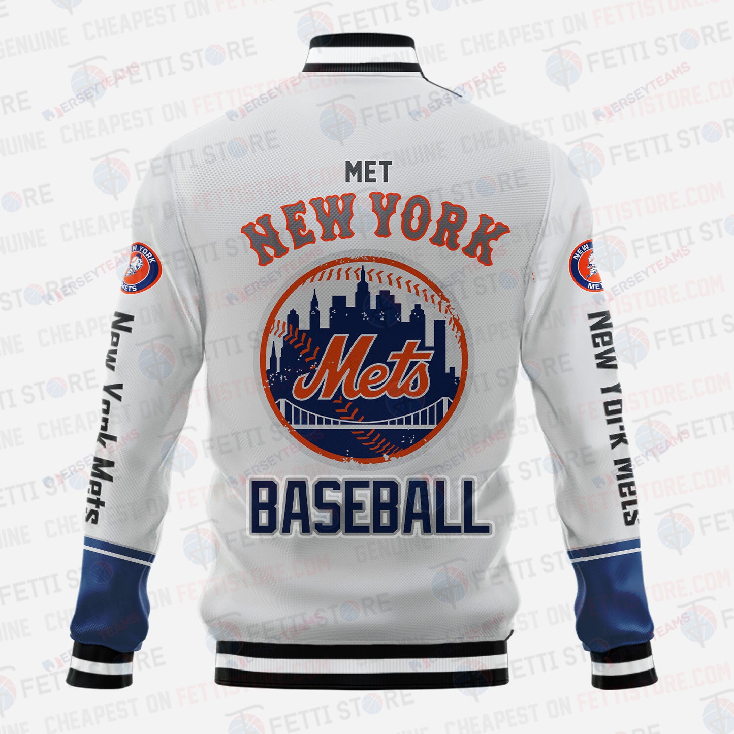 New York Mets - Major League Baseball AOP Varsity Jacket V5 - All-Over-Printed Jacket