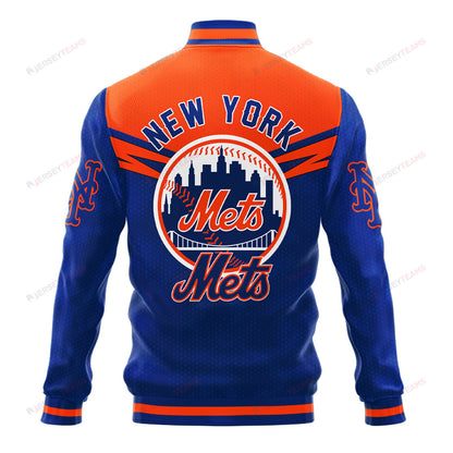 New York Mets - Major League Baseball AOP Varsity Jacket V7 - All-Over-Printed Jacket