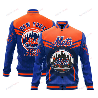 New York Mets - Major League Baseball AOP Varsity Jacket V7 - All-Over-Printed Jacket