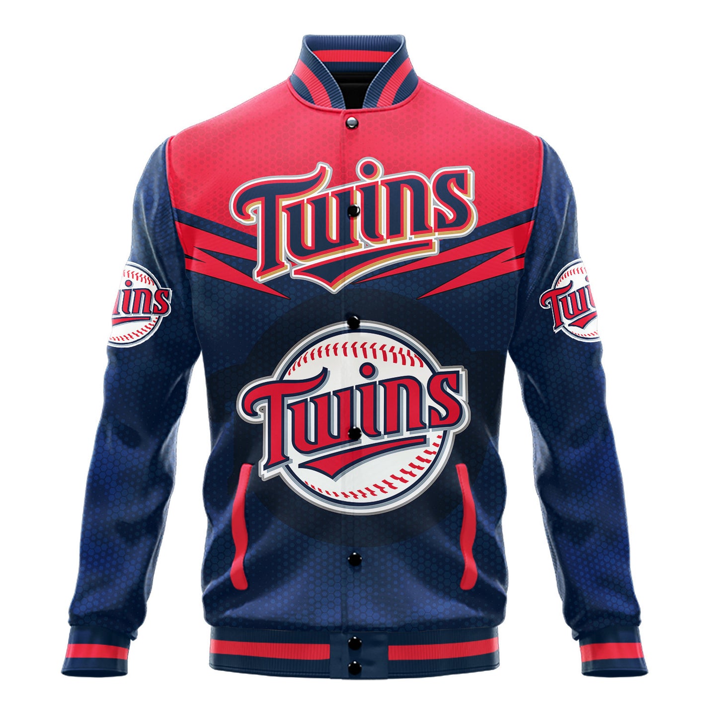 Minnesota Twins - Major League Baseball AOP Varsity Jacket V7 - All-Over-Printed Jacket