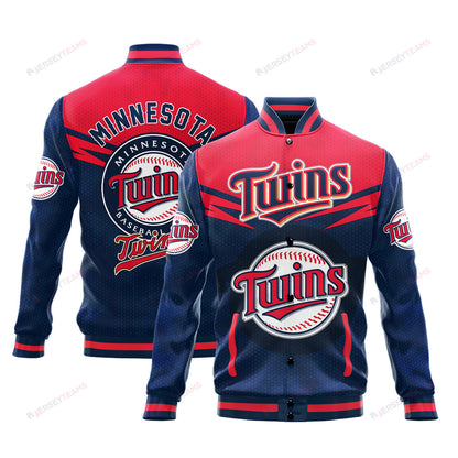 Minnesota Twins - Major League Baseball AOP Varsity Jacket V7 - All-Over-Printed Jacket