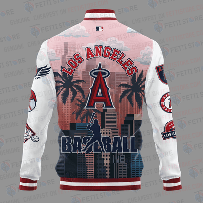 Los Angeles Angels Major League Baseball AOP Varsity Jacket STM - All-Over-Printed Jacket