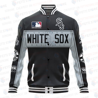 Chicago White Sox American League Baseball Vintage Pattern Varsity Jacket - All-Over-Printed Jacket