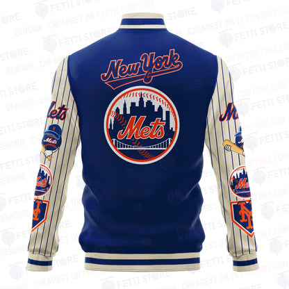 New York Mets - Major League Baseball AOP Varsity Jacket V6 - All-Over-Printed Jacket