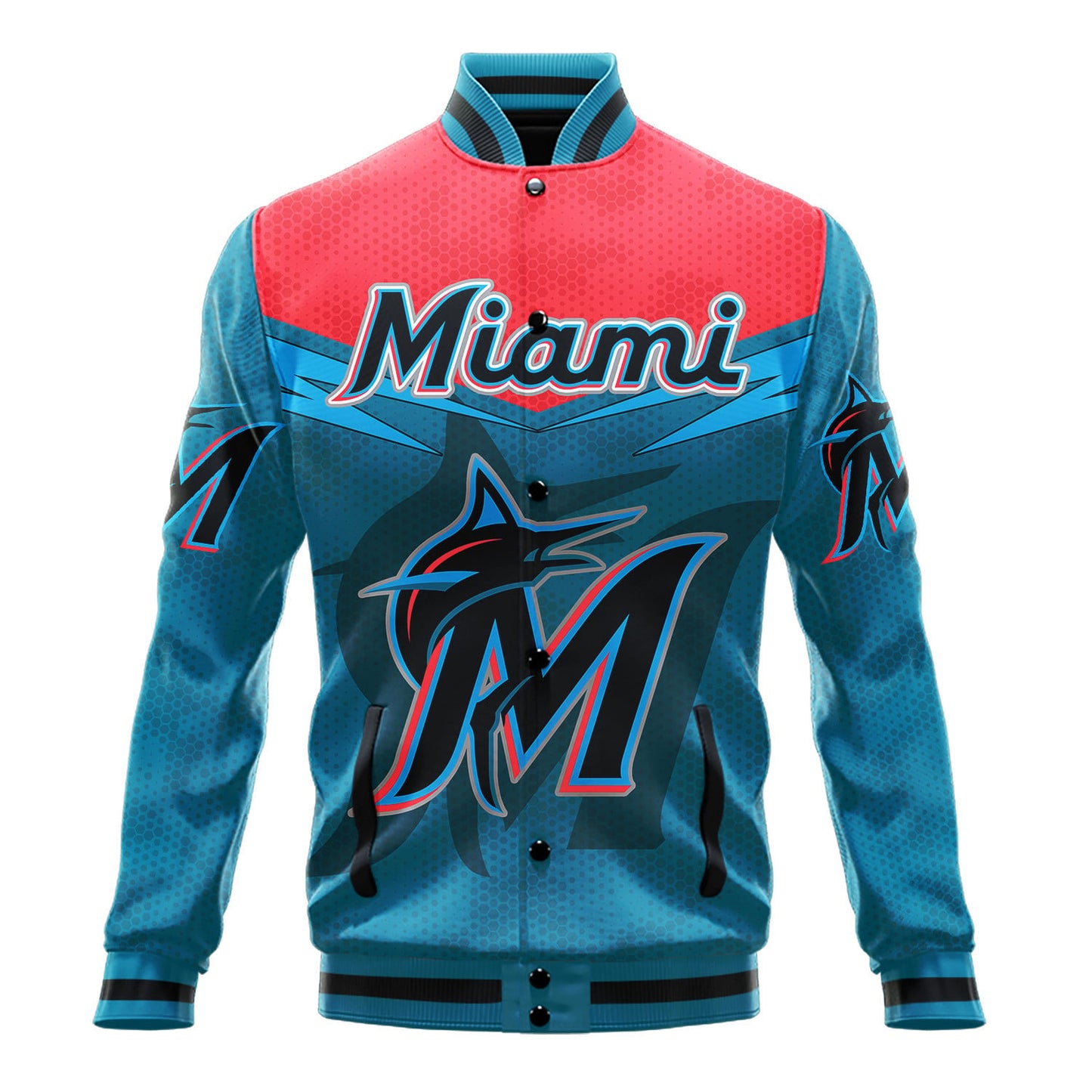 Miami Marlins - Major League Baseball AOP Varsity Jacket V7 - All-Over-Printed Jacket
