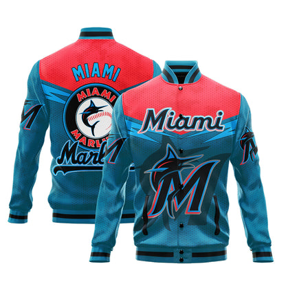 Miami Marlins - Major League Baseball AOP Varsity Jacket V7 - All-Over-Printed Jacket