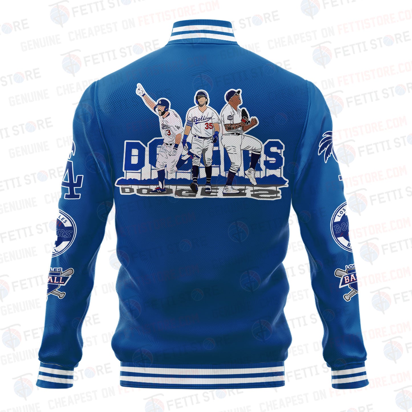 Los Angeles Dodgers American League Baseball Vintage Pattern Varsity Jacket - All-Over-Printed Jacket