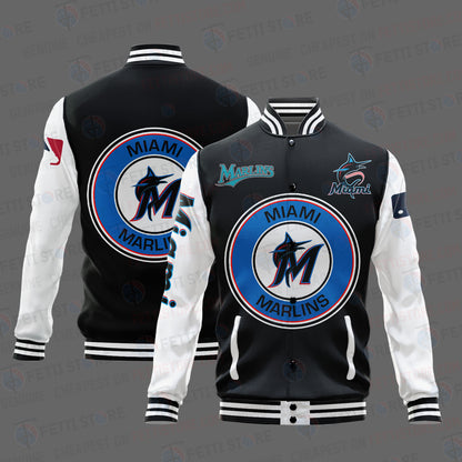 Miami Marlins Major League Baseball AOP Varsity Jacket STM - All-Over-Printed Jacket