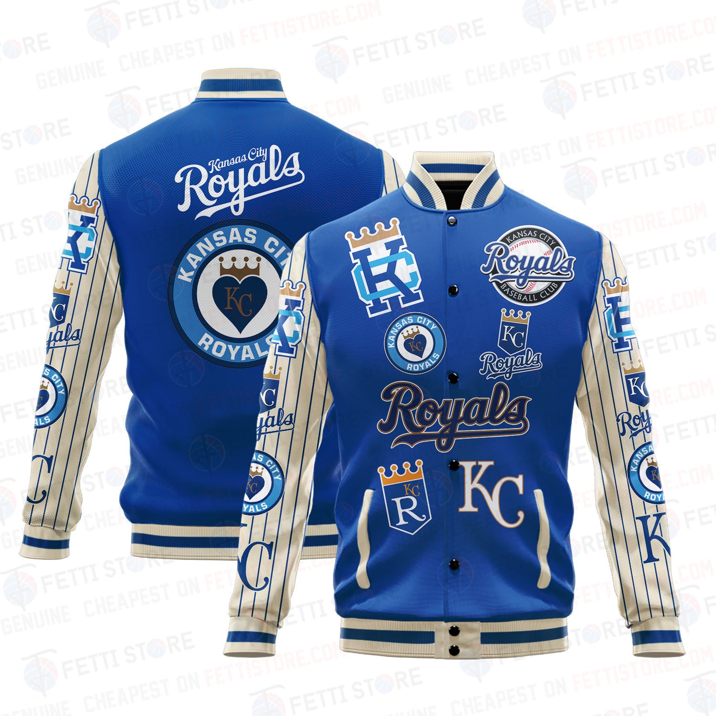 Kansas City Royals - Major League Baseball AOP Varsity Jacket V6 - All-Over-Printed Jacket