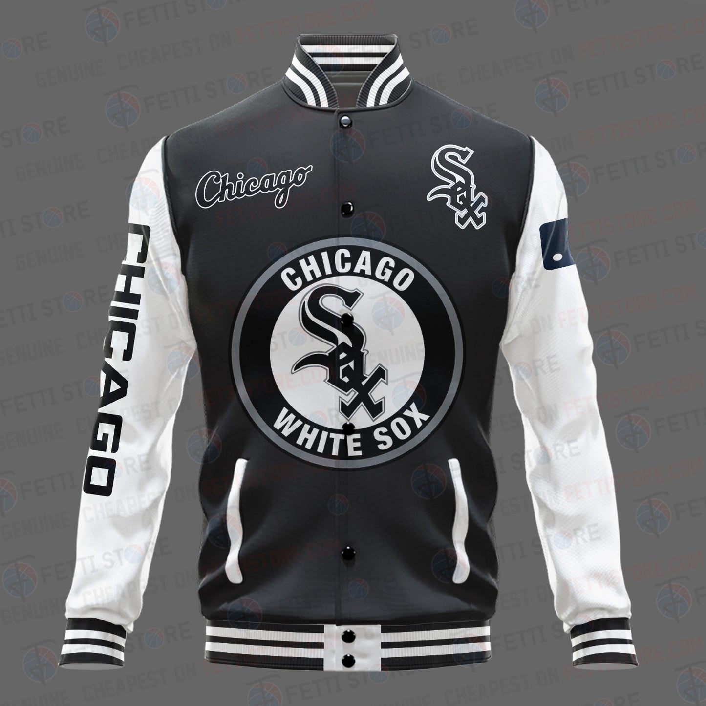 Chicago White Sox Major League Baseball AOP Varsity Jacket STM - All-Over-Printed Jacket