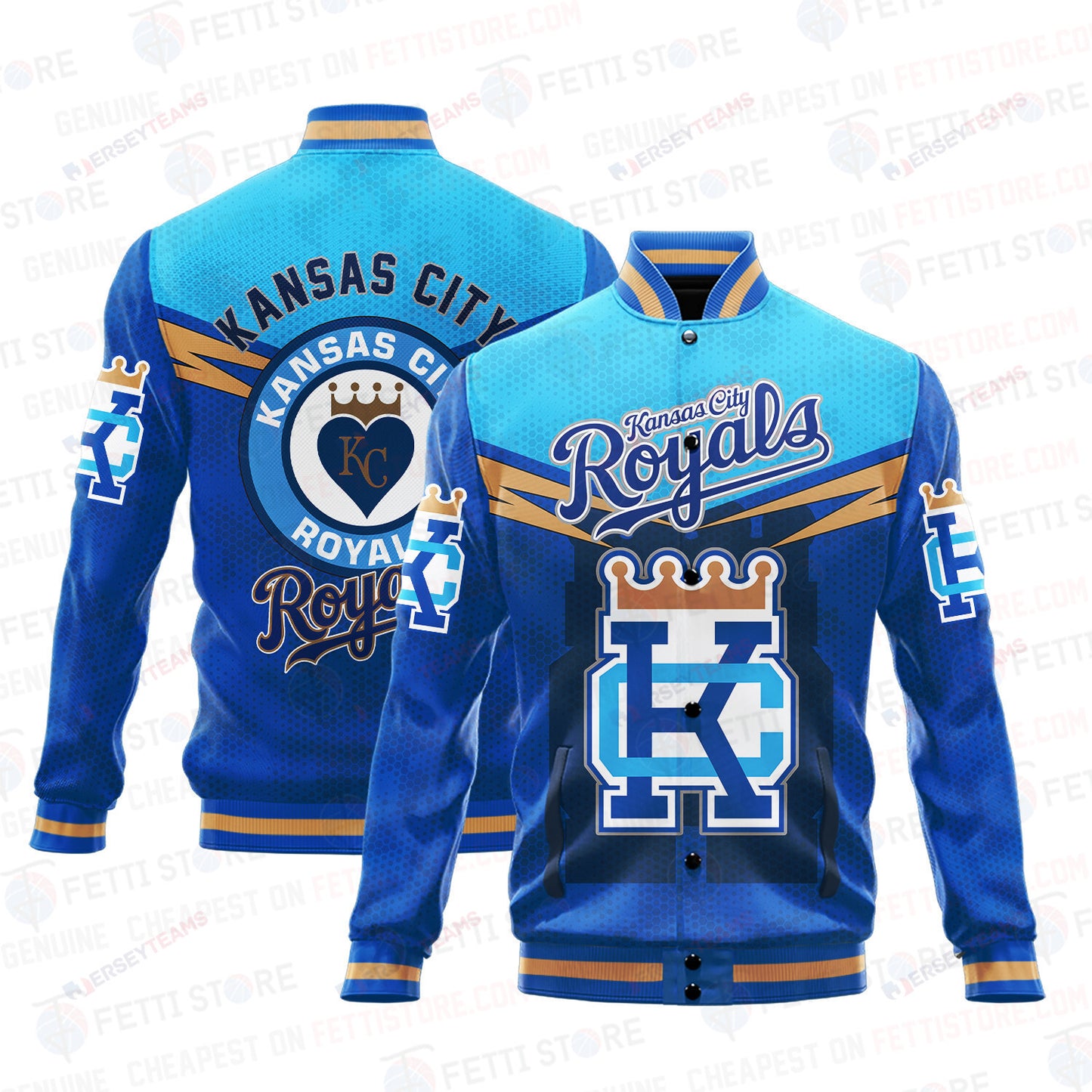 Kansas City Royals - Major League Baseball AOP Varsity Jacket V7 - All-Over-Printed Jacket