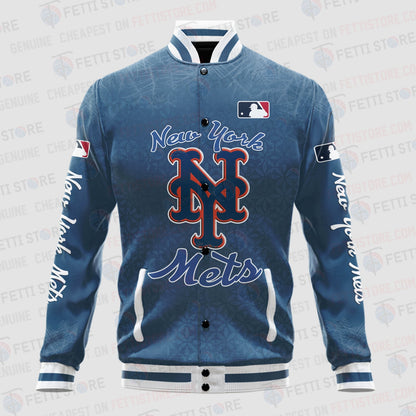 New York Mets - Major League Baseball AOP Varsity Jacket V8 - All-Over-Printed Jacket
