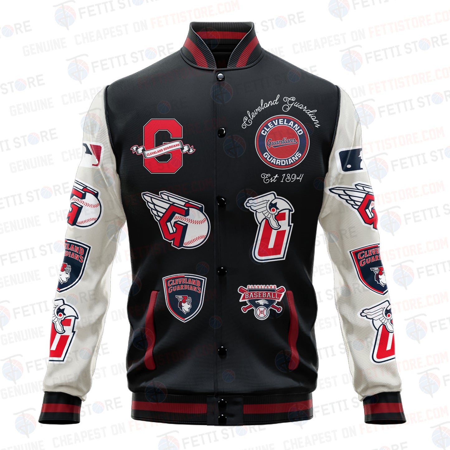 Cleveland Guardians - Major League Baseball AOP Varsity Jacket V2 - All-Over-Printed Jacket