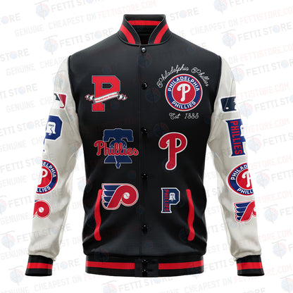 Philadelphia Phillies - Major League Baseball AOP Varsity Jacket V2 - All-Over-Printed Jacket