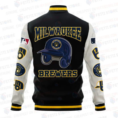 Milwaukee Brewers - Major League Baseball AOP Varsity Jacket V2 - All-Over-Printed Jacket