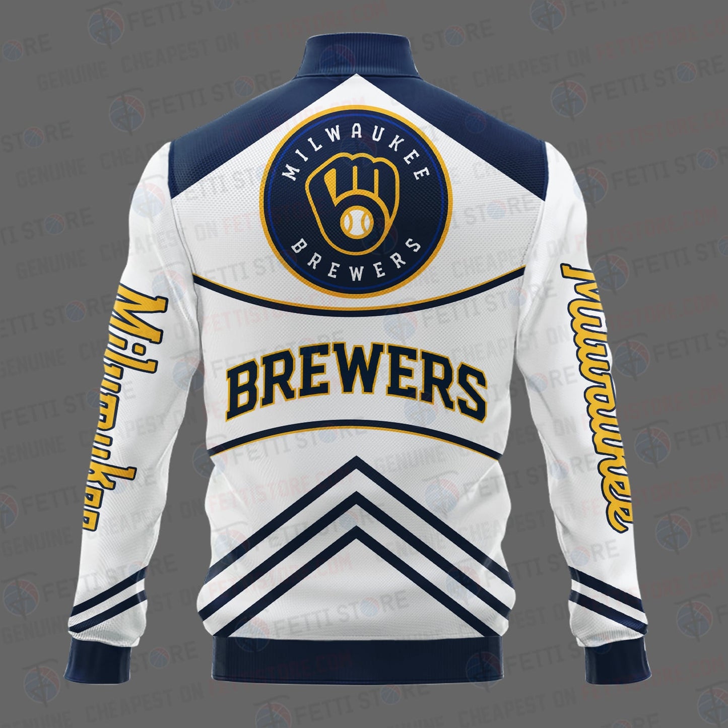 Milwaukee Brewers - Major League Baseball AOP Varsity Jacket V4 - All-Over-Printed Jacket