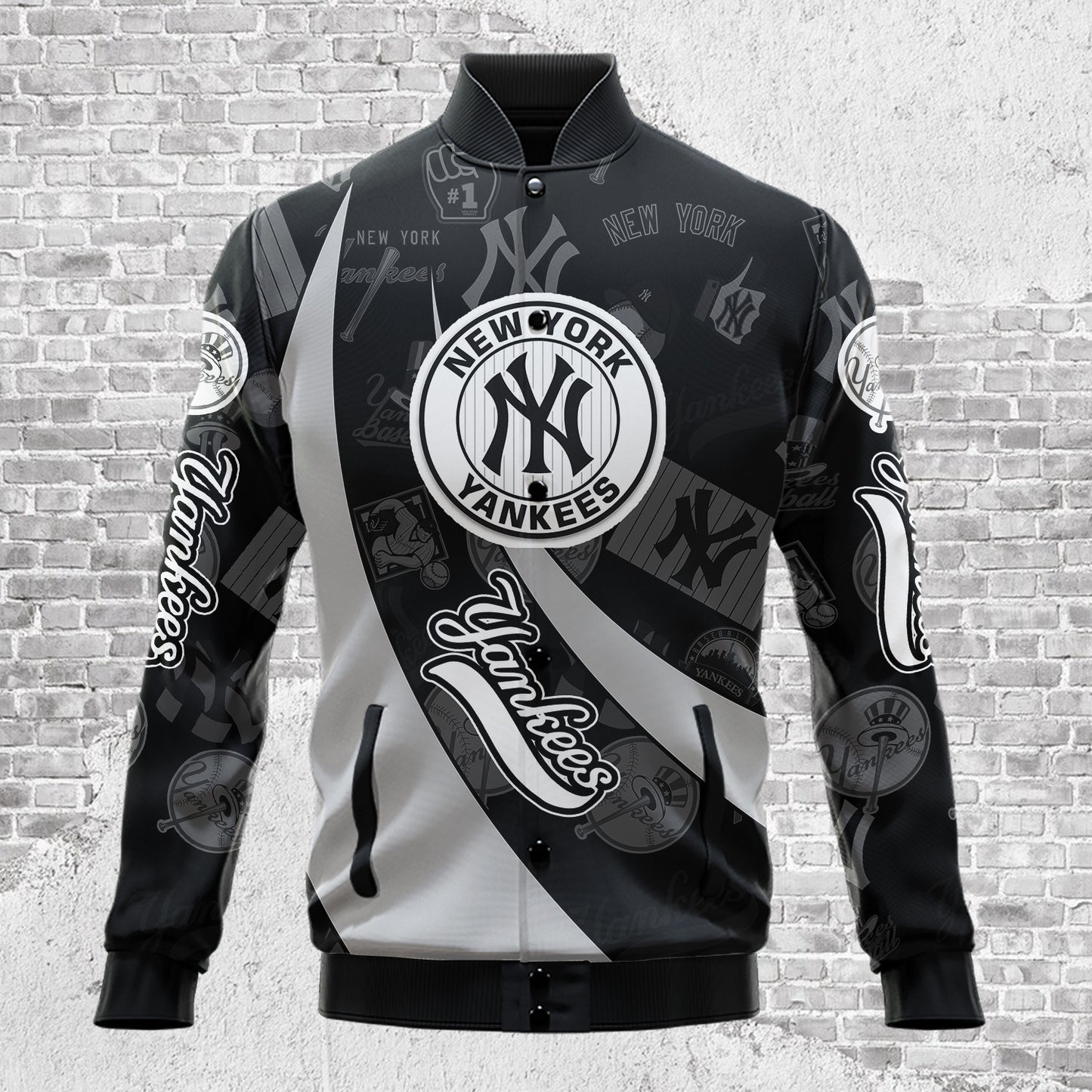 New York Yankees - Major League Baseball AOP Varsity Jacket V3 - All-Over-Printed Jacket