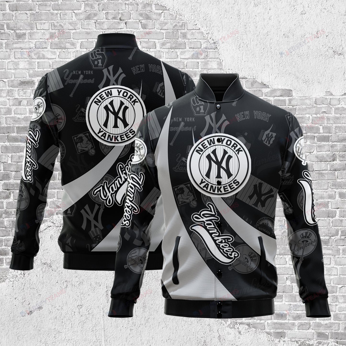 New York Yankees - Major League Baseball AOP Varsity Jacket V3 - All-Over-Printed Jacket