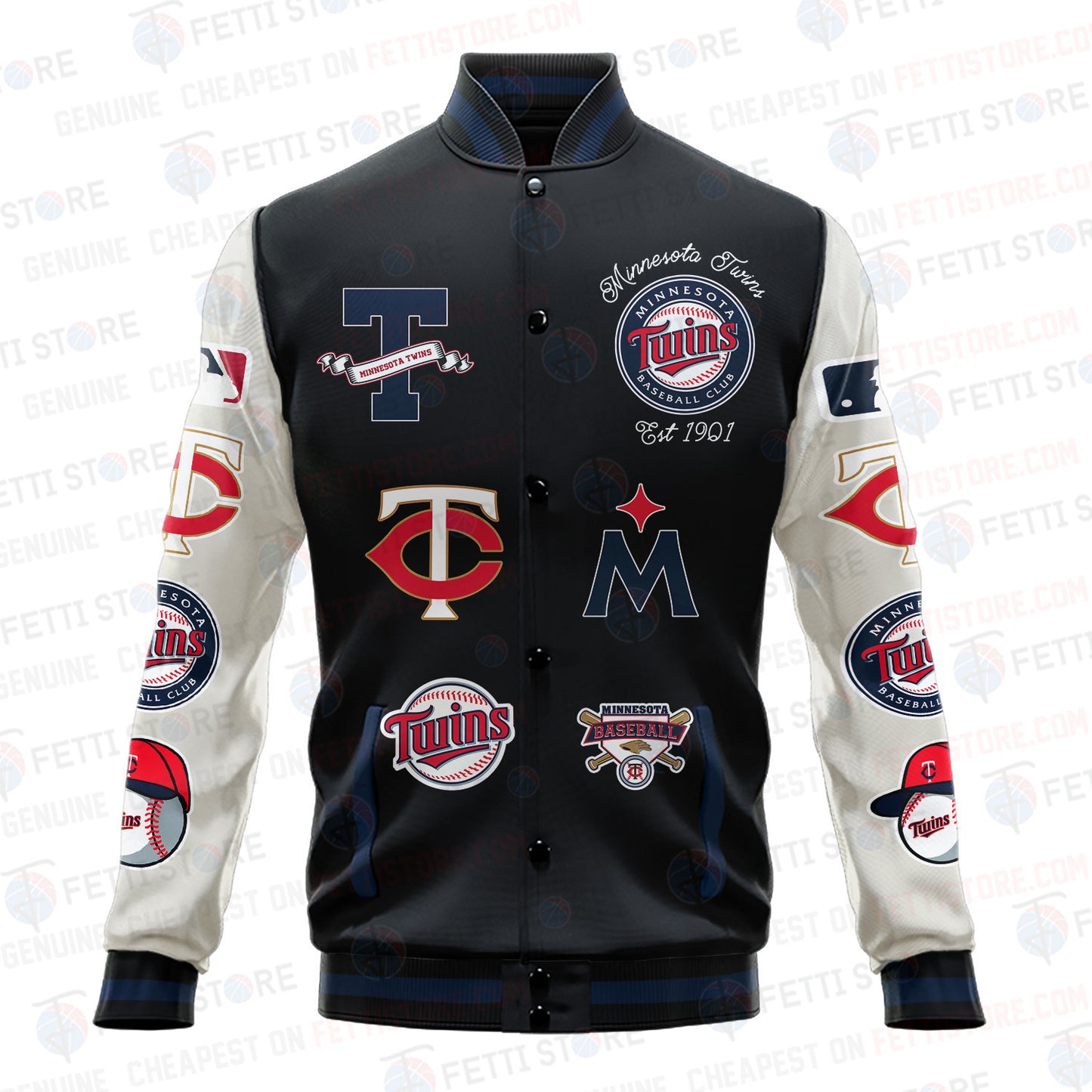 Minnesota Twins - Major League Baseball AOP Varsity Jacket V2 - All-Over-Printed Jacket