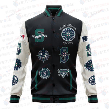 Seattle Mariners - Major League Baseball AOP Varsity Jacket V2 - All-Over-Printed Jacket