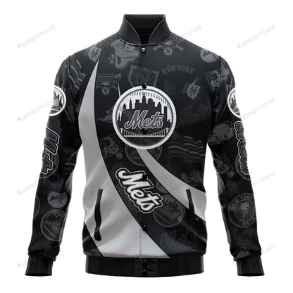 New York Mets - Major League Baseball AOP Varsity Jacket V3 - All-Over-Printed Jacket