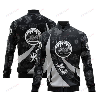 New York Mets - Major League Baseball AOP Varsity Jacket V3 - All-Over-Printed Jacket