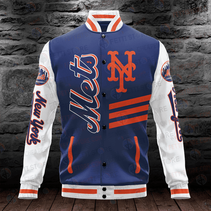 New York Mets Major League Baseball AOP Varsity Jacket - All-Over-Printed Jacket