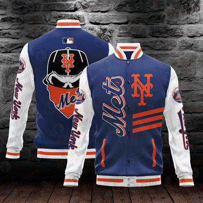 New York Mets Major League Baseball AOP Varsity Jacket - All-Over-Printed Jacket